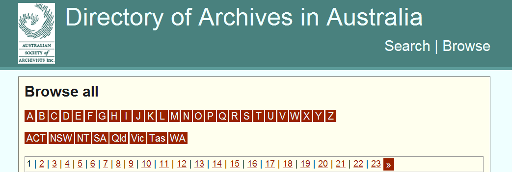 Directory of Archives in Australia