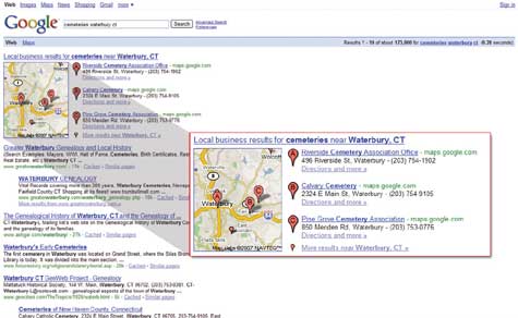 Google Local Search Results